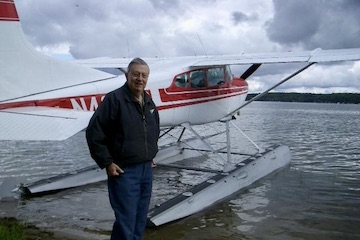 Wesley Burnham and his float plane